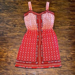 White House Black Market Red Black Sundress Dress